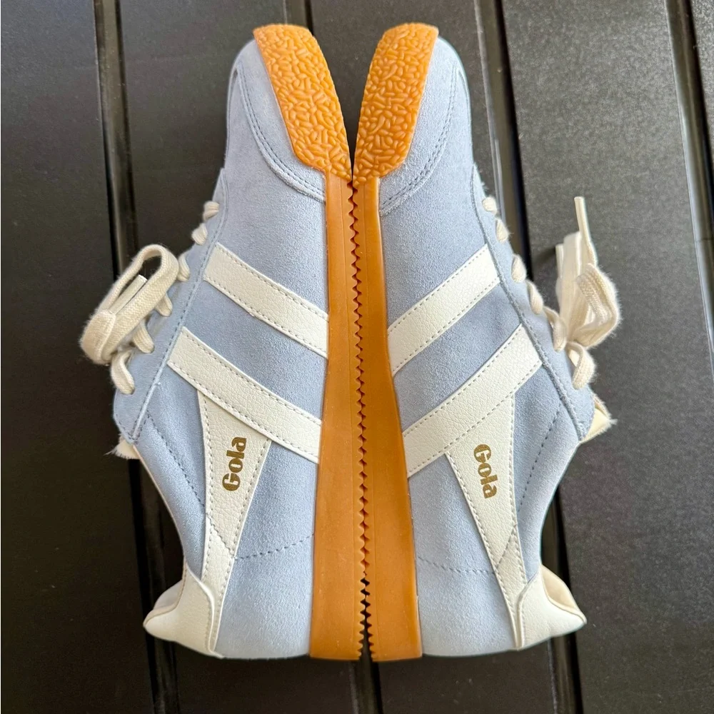 Gola Suede Trainer in Light Blue and Cream - Picture 4 of 6